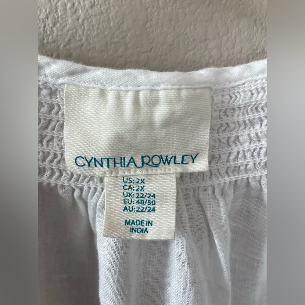 CYNTHIA ROWLEY Bohemian Top Size 2X - Picture 4 of 5